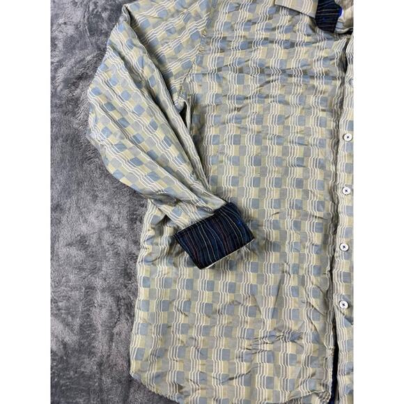 Michelsons London East End Men's Dress Shirt XXL Green Blue Check Pattern - Picture 5 of 9